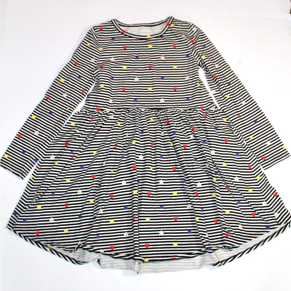 Tucker + Tate Striped Long SleeveDress with Multi-Color Heart Print